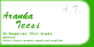 aranka tecsi business card