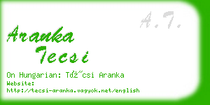 aranka tecsi business card